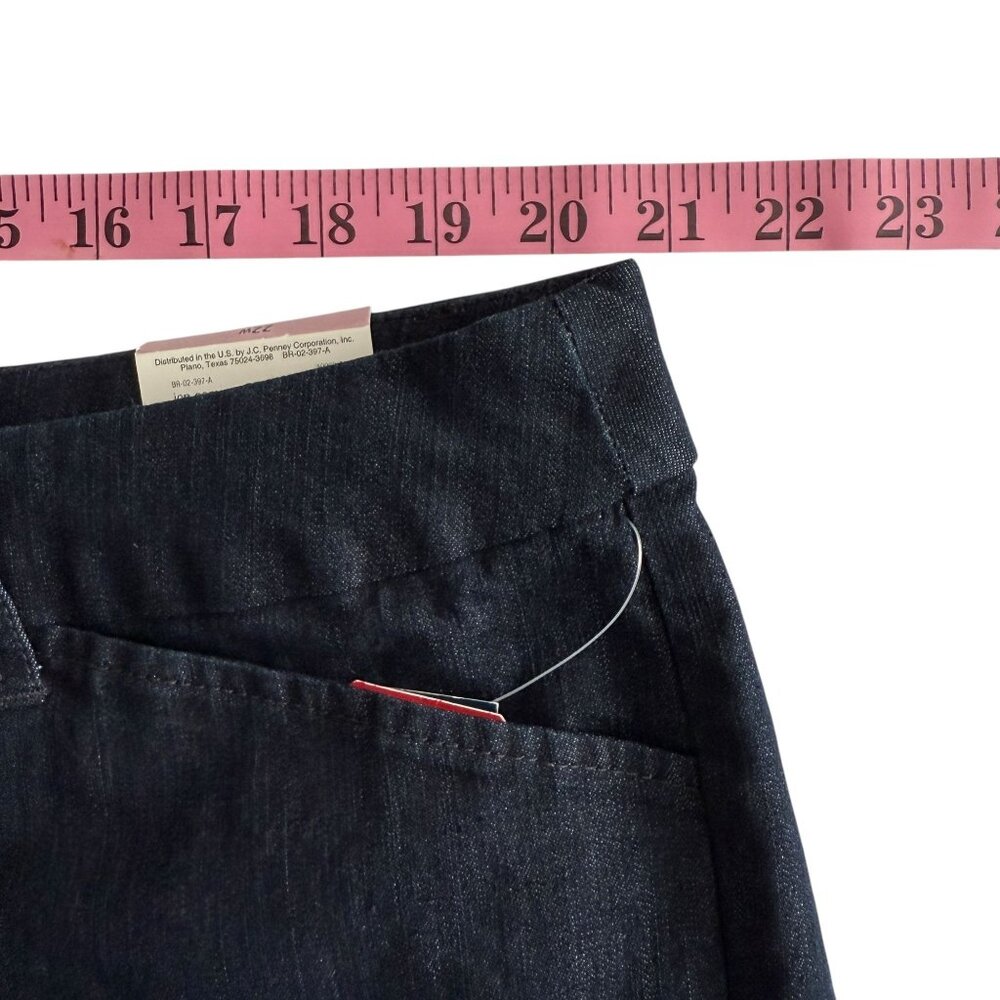 NWT St. Johns Bay Womens Secretly Slender Bermuda Shorts 22W Dark Wash Cotton - Picture 6 of 13